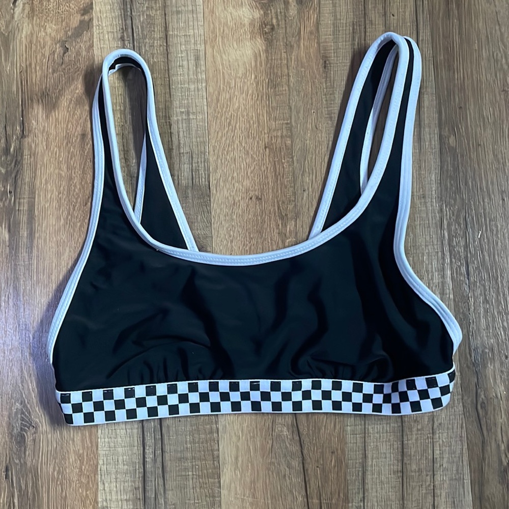 Checkered bathing suit top